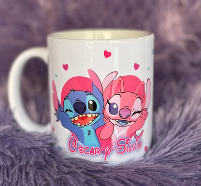 Taza Love Stich & Ángel