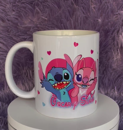 Taza Love Stich & Ángel